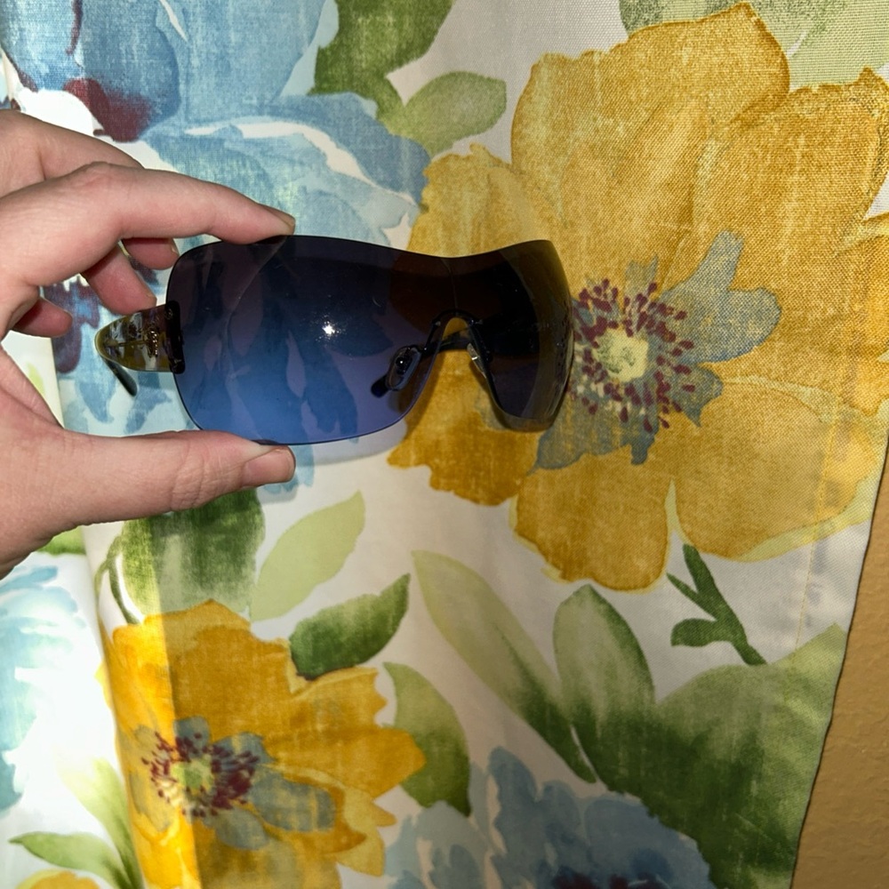 Versace Women's Purple to Blue Gradient Shield Sunglasses - Picture 3 of 3